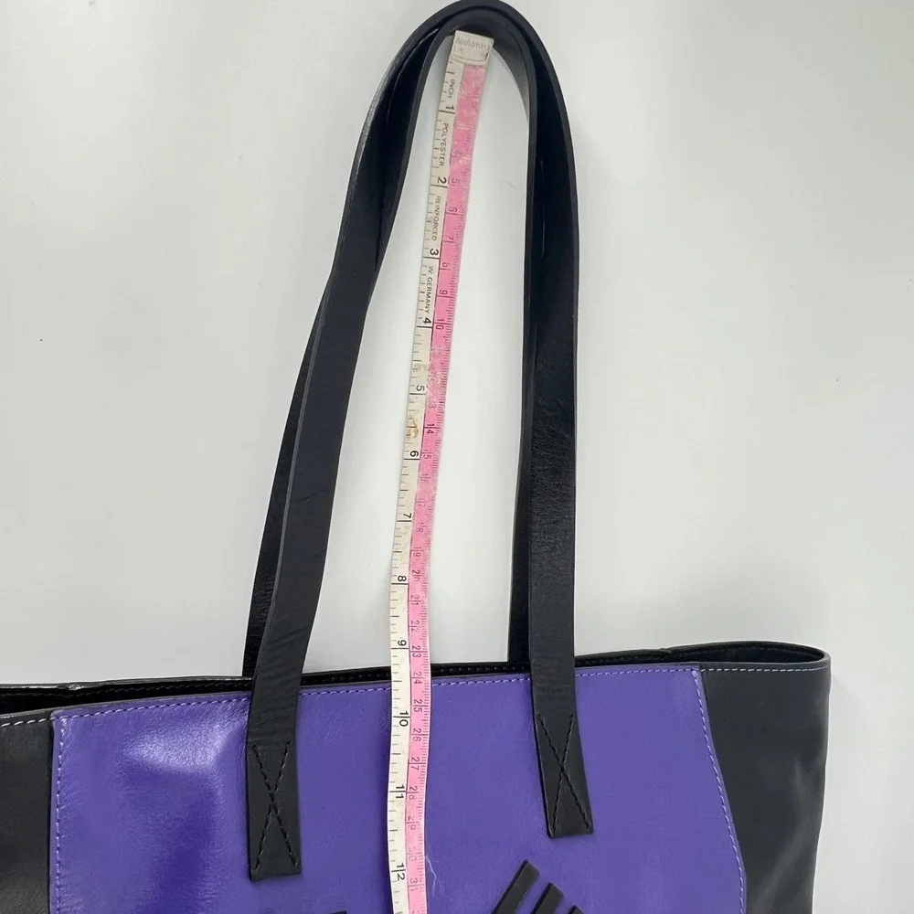 Kenzo Paris Purple and Black‎ K Logo Leather Tote Bag Shoulder Handbag Women's